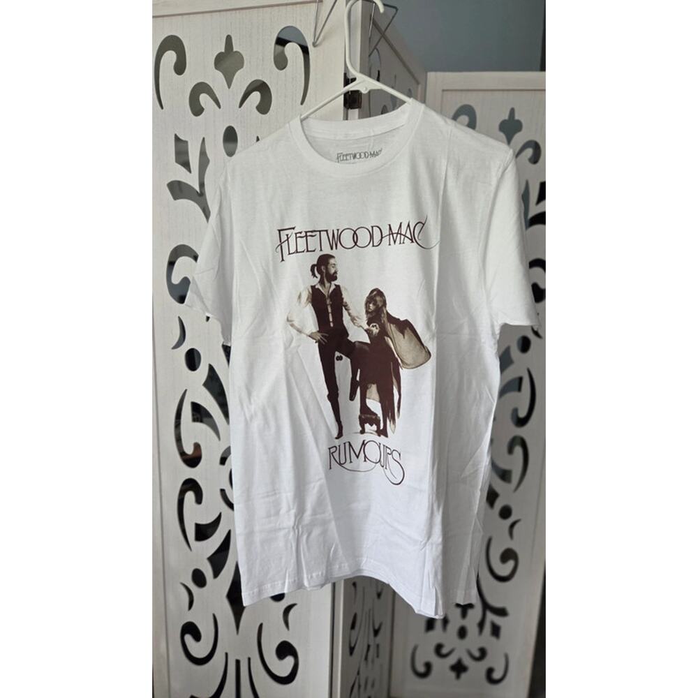 Fleetwood Mac Rumours Album Graphic Band Tee White Rock Shirt NWOT Med